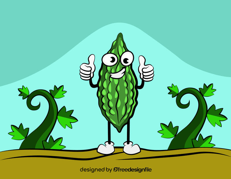 Funny Bitter Gourd vector