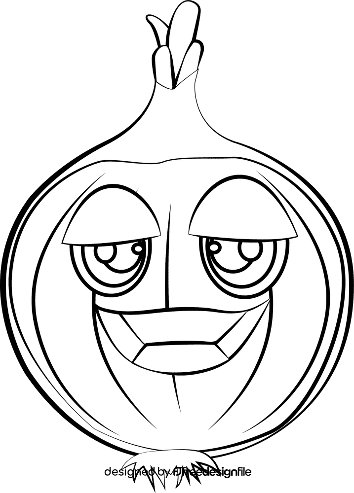 Funny Onion black and white clipart