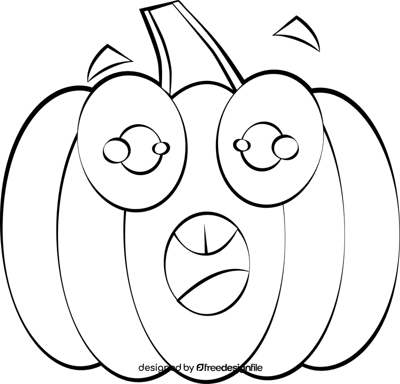 Funny Pumpkin black and white clipart