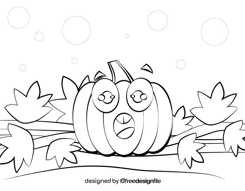 Funny Pumpkin black and white vector