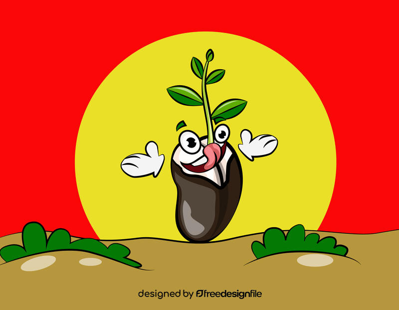 Cute mung bean sprouts vector