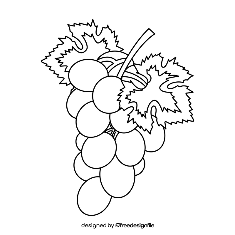 Spanish grapes black and white clipart