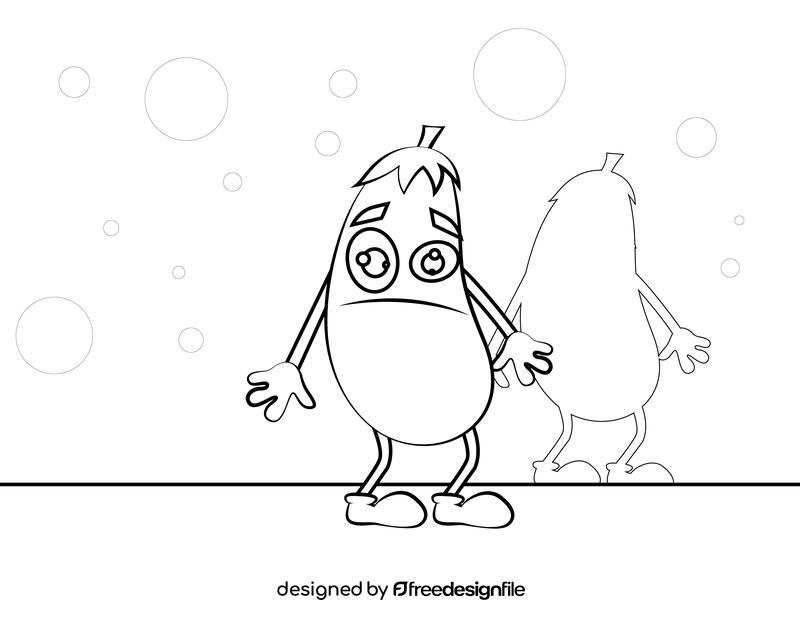 Funny Brinjal black and white vector