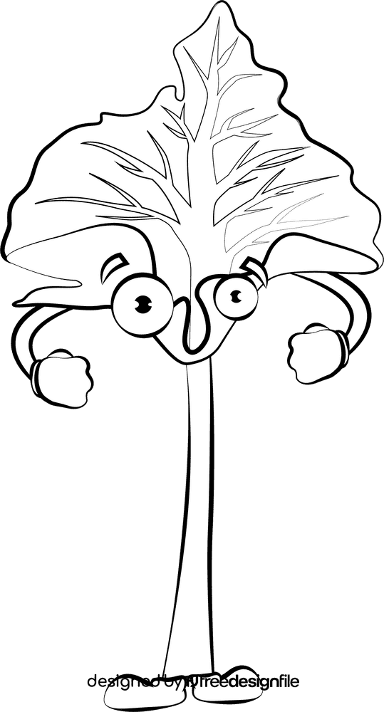 Funny Rhubarb black and white clipart