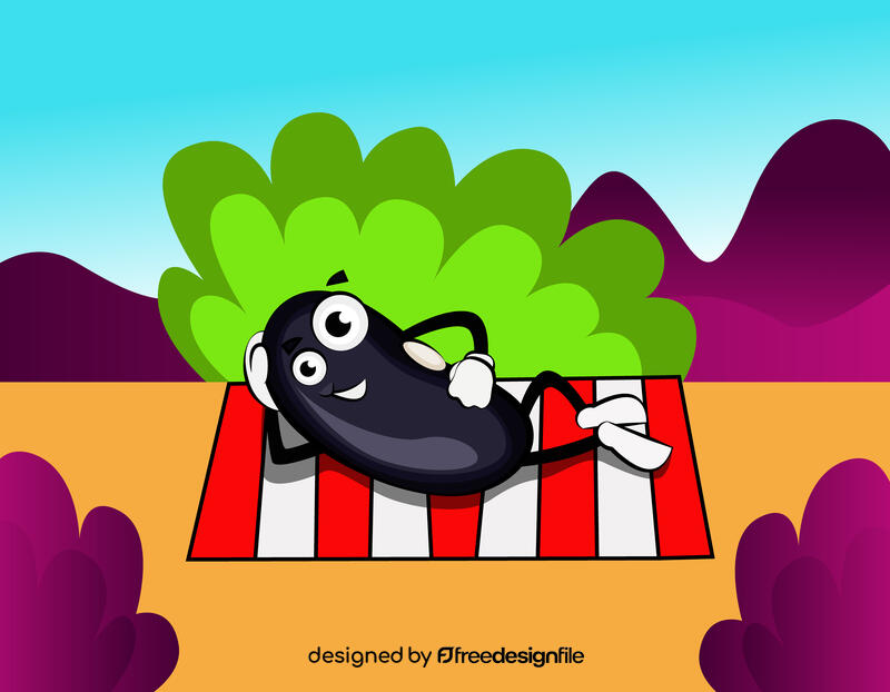 Funny black Beans vector