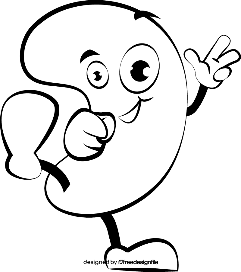 Funny Cashew Nut black and white clipart