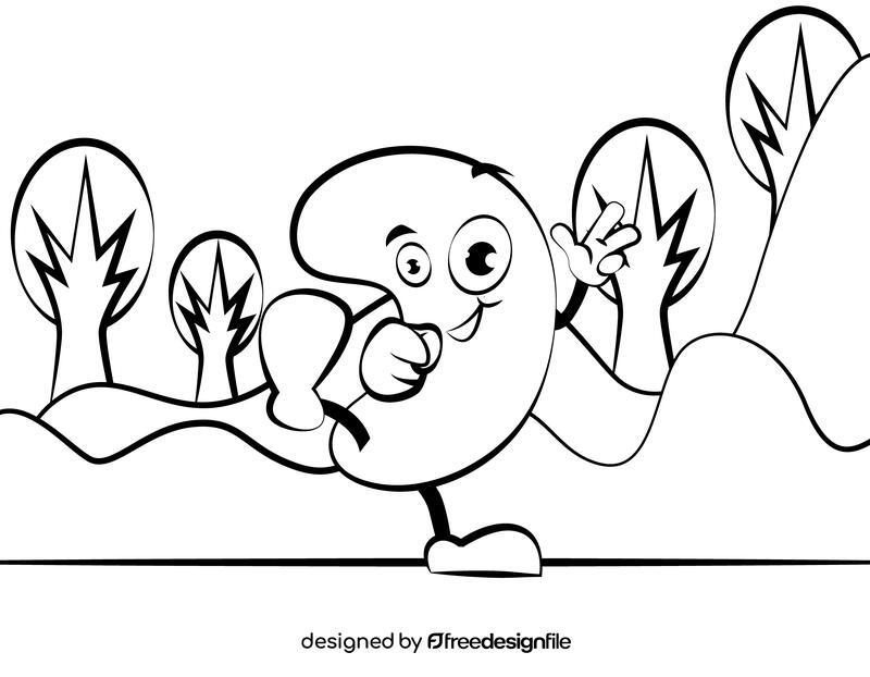 Funny Cashew Nut black and white vector