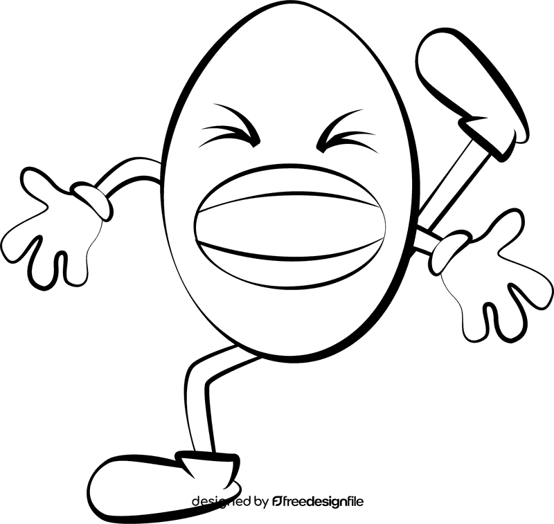 Funny peanut black and white clipart