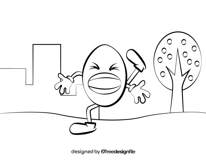 Funny peanut black and white vector