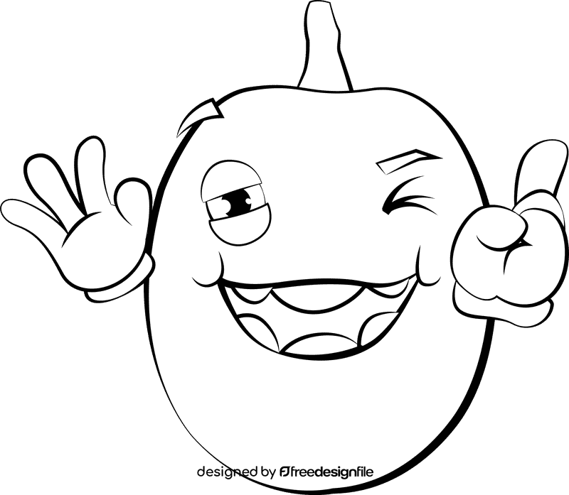 Funny Ximenia black and white clipart