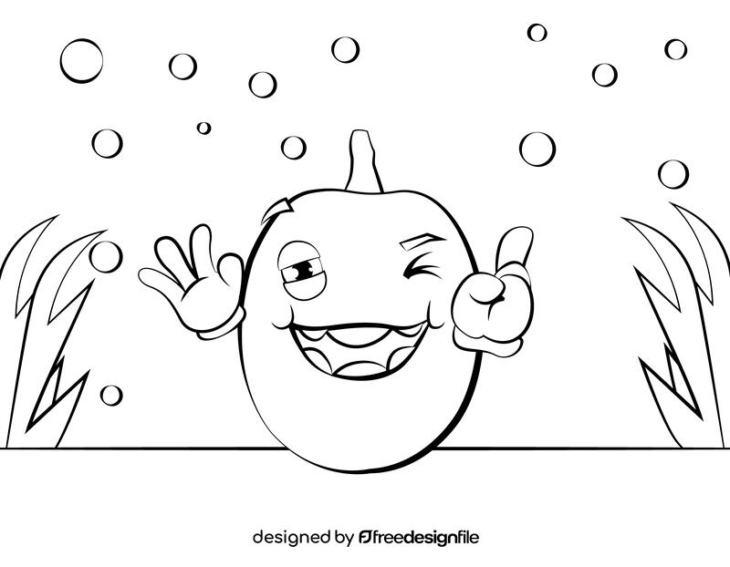 Funny Ximenia black and white vector