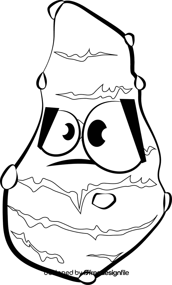 Funny Jerusalem Artichoke black and white clipart