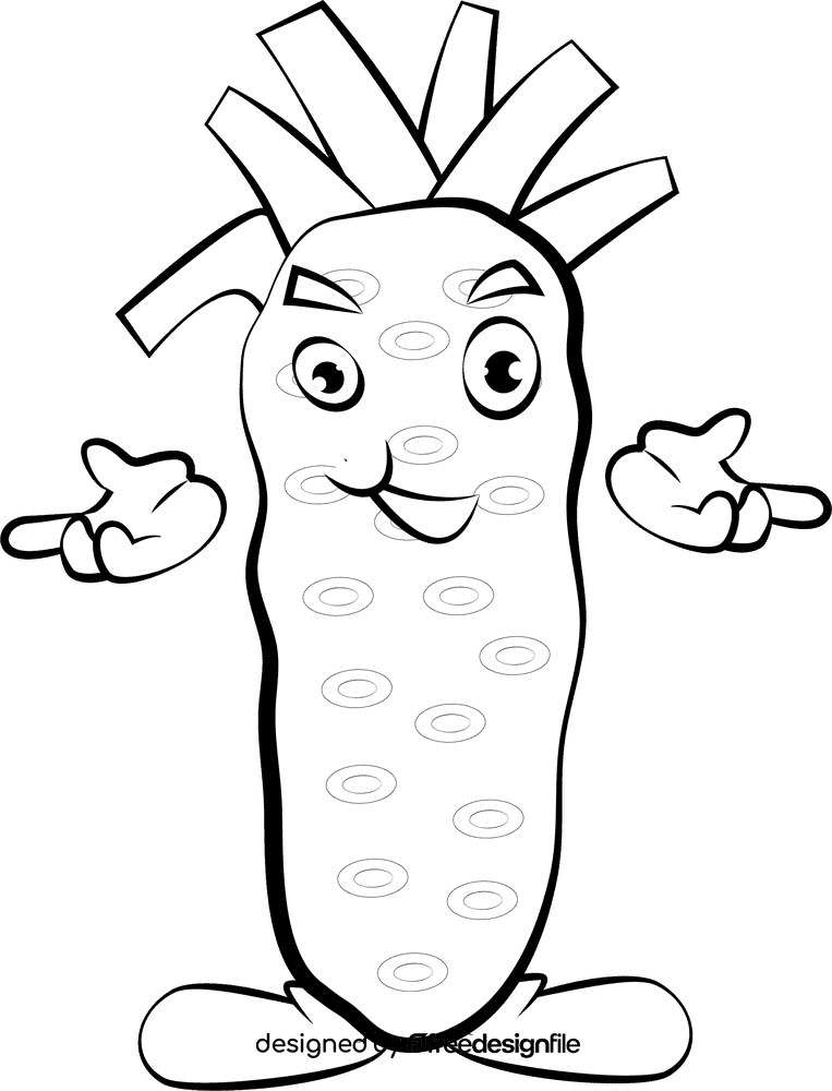 Funny Wasabi black and white clipart