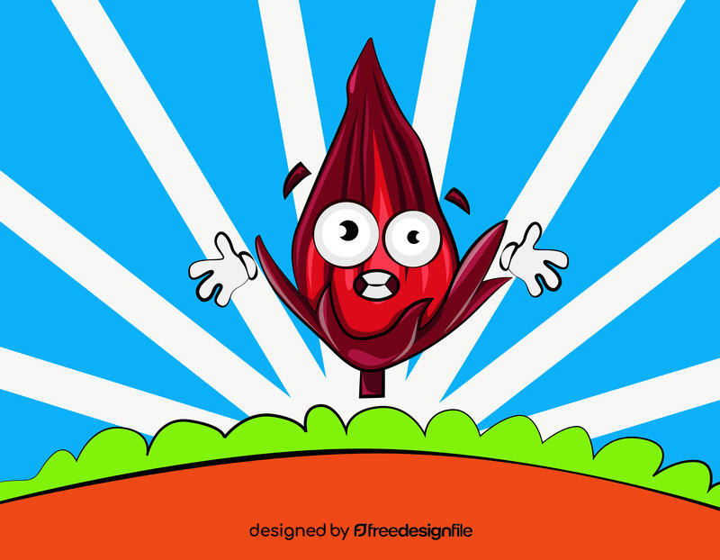 Funny Roselle Fruits vector