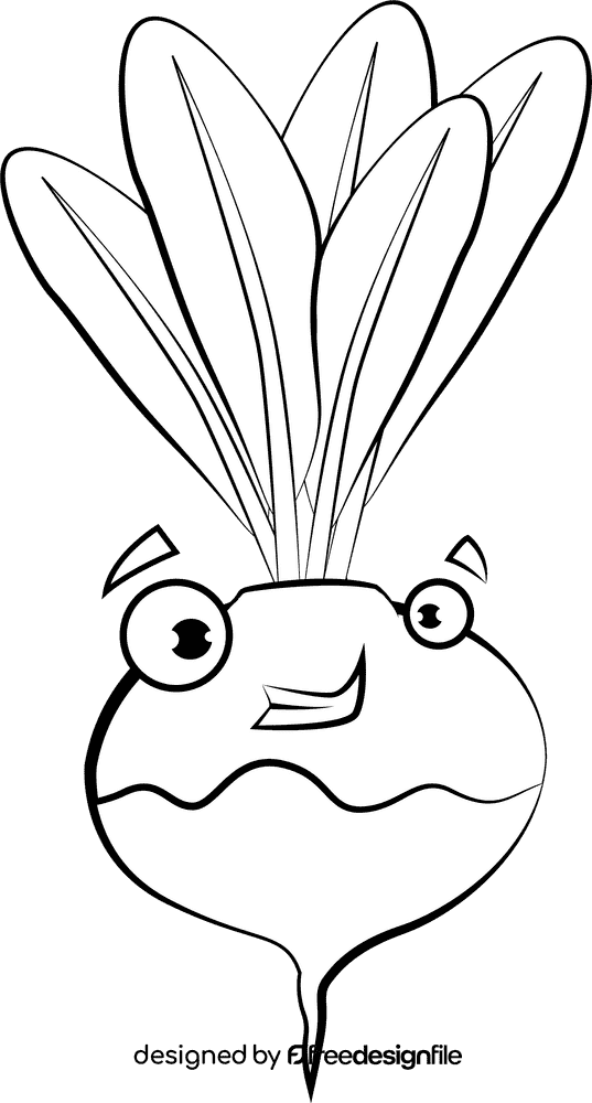 Funny Turnips black and white clipart