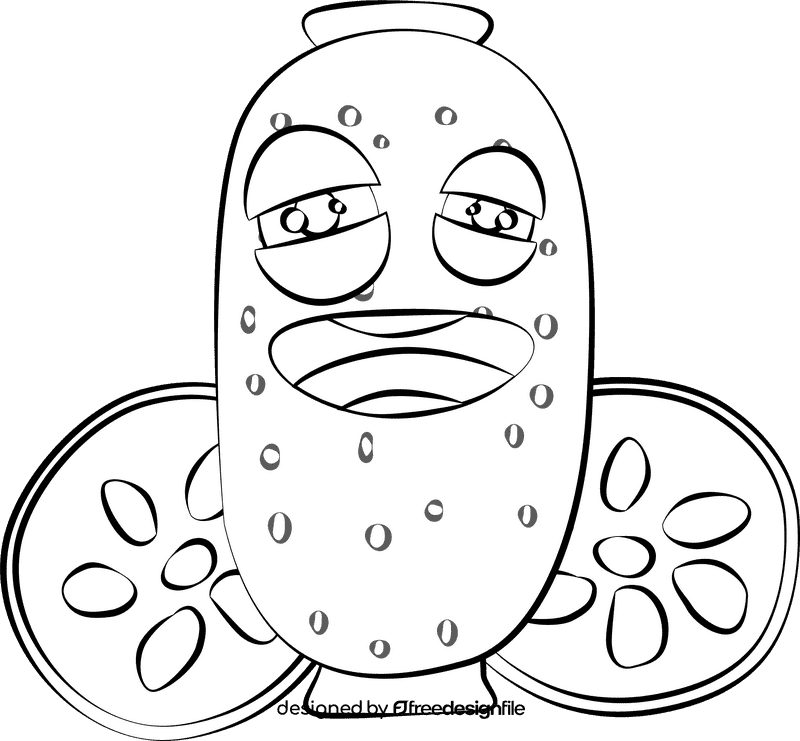 Funny Lotus Root black and white clipart