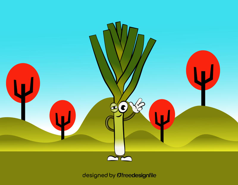 Funny Kurrat Leek vector