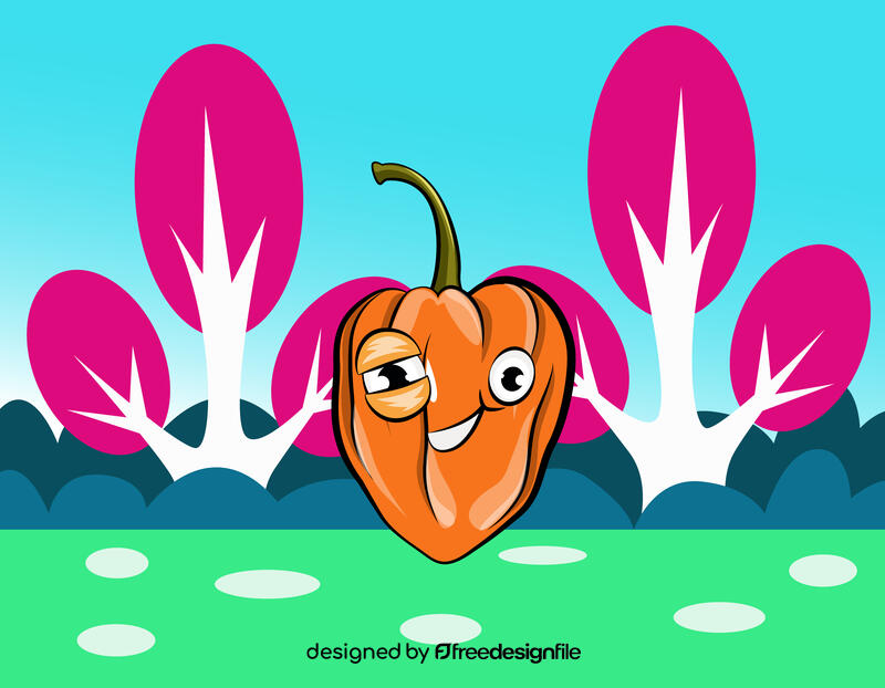 Funny Habanero chili vector