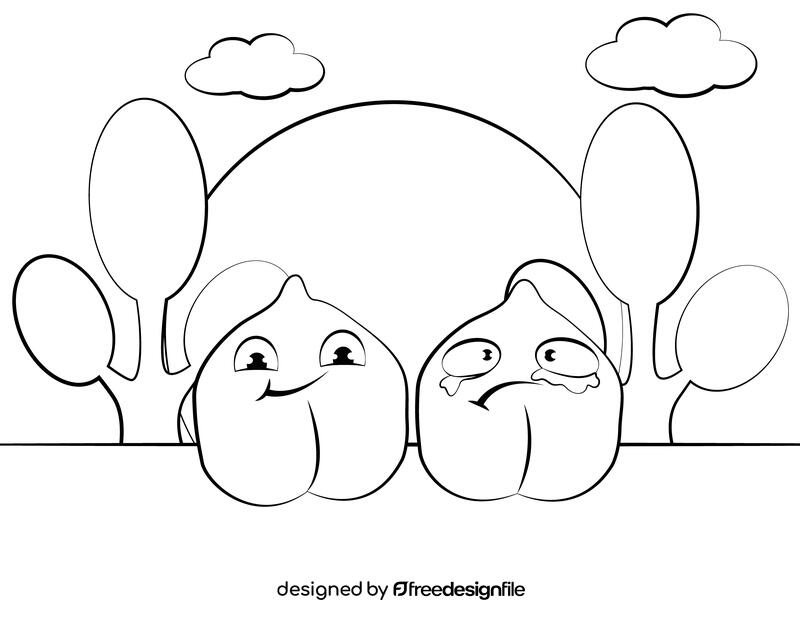 Funny Chickpeas black and white vector