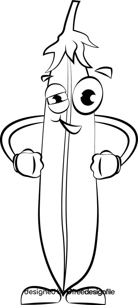 Funny Pea black and white clipart