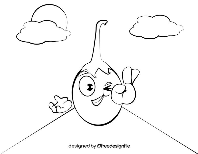 Funny EggPlant black and white vector