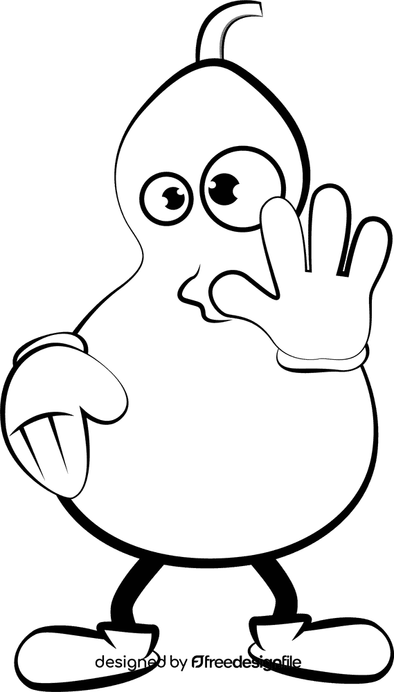 Funny Bottle Gourd black and white clipart