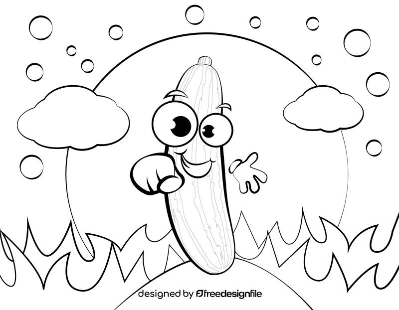 Funny Zucchini black and white vector