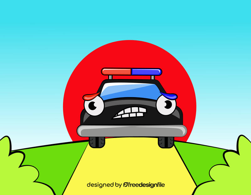 Funny Police Car vector