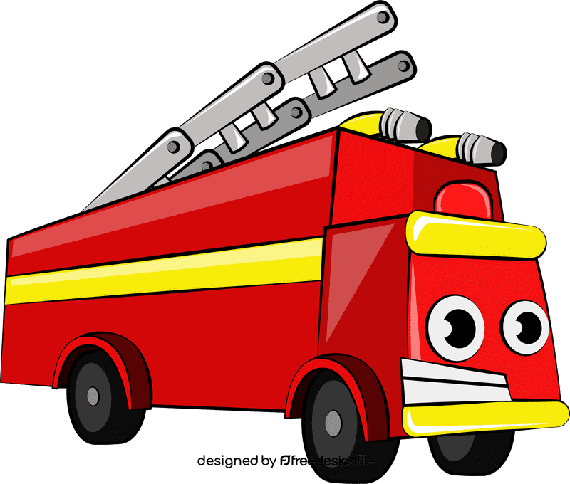 Funny Fire truck clipart