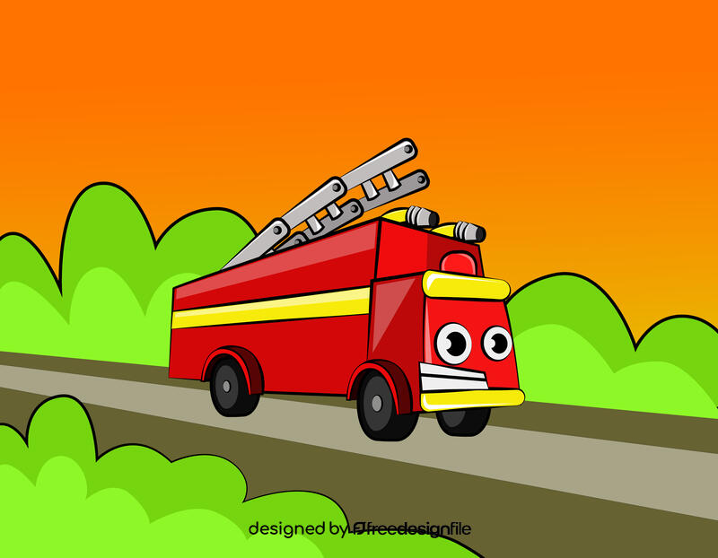 Funny Fire truck vector