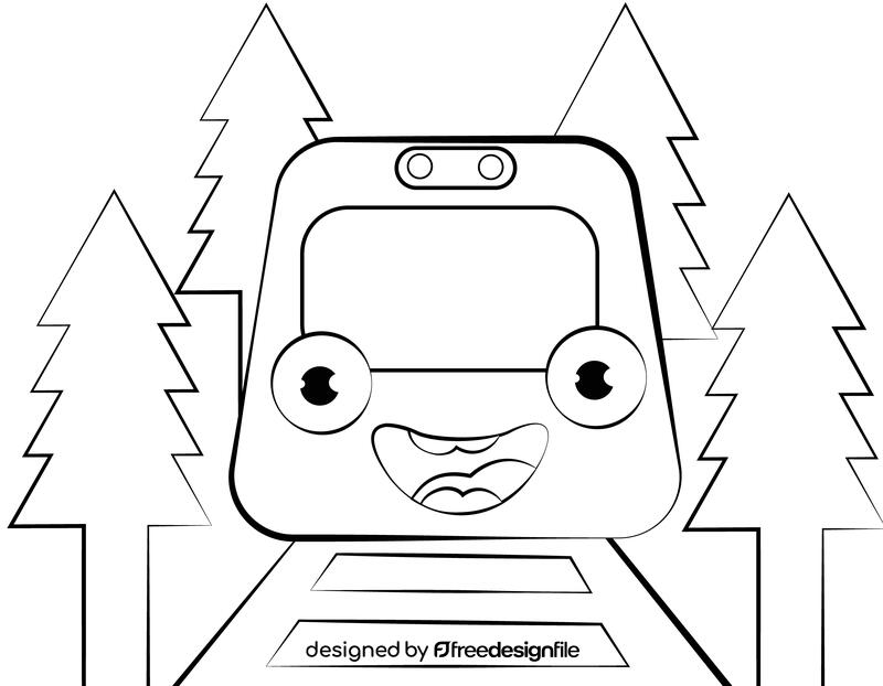 Funny Subway black and white vector