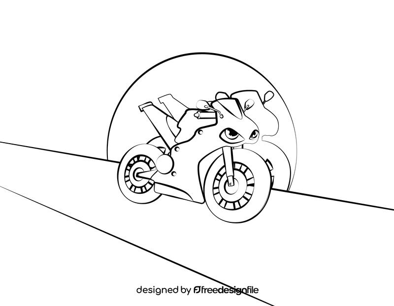 Funny Sport Bike black and white vector