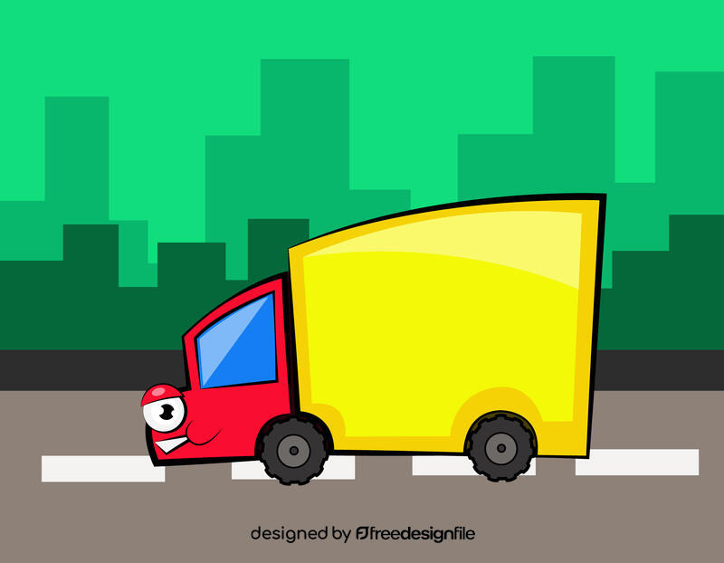 Funny Delivery Truck vector