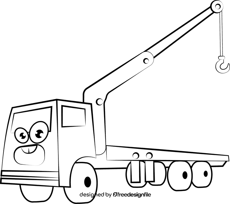 Funny Crane black and white clipart