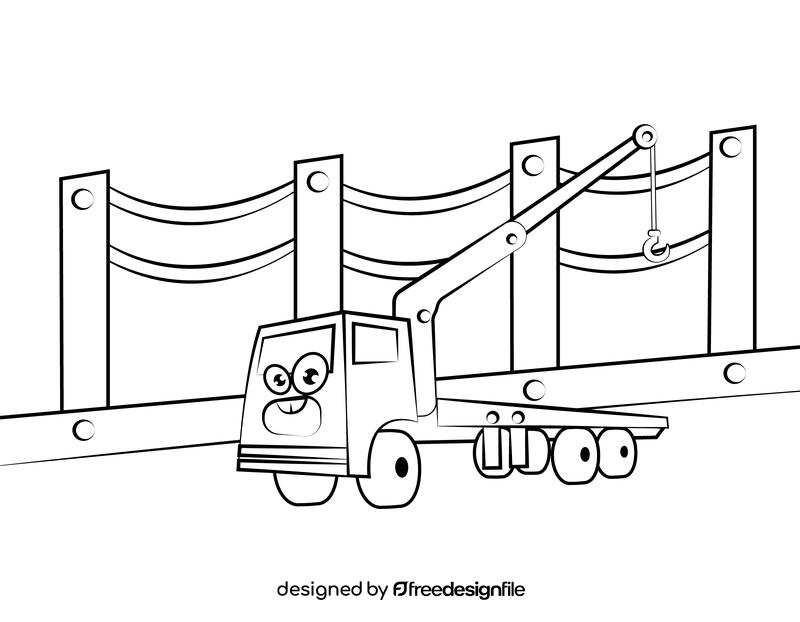 Funny Crane black and white vector