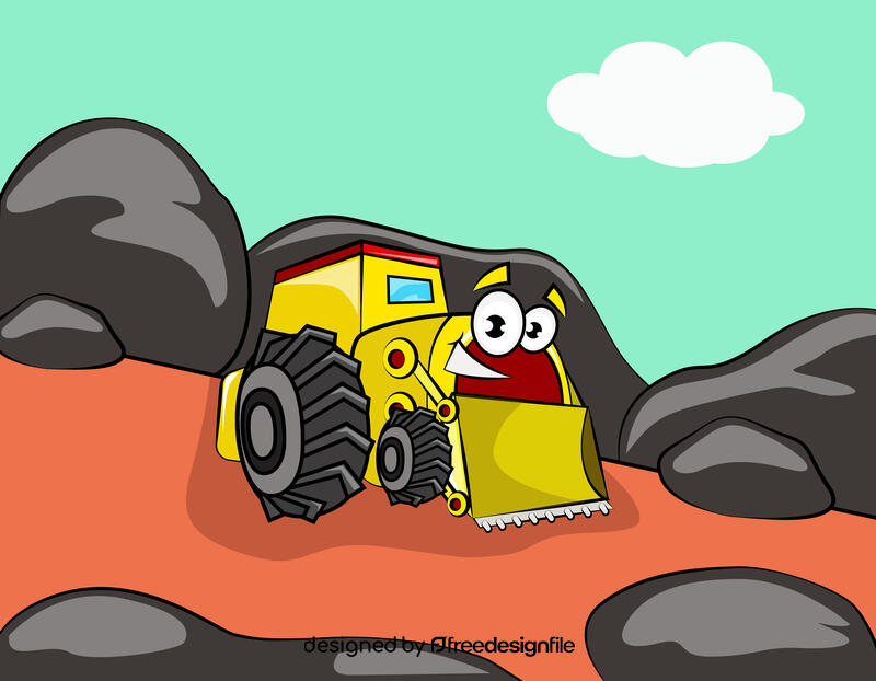 Funny Bulldozer vector