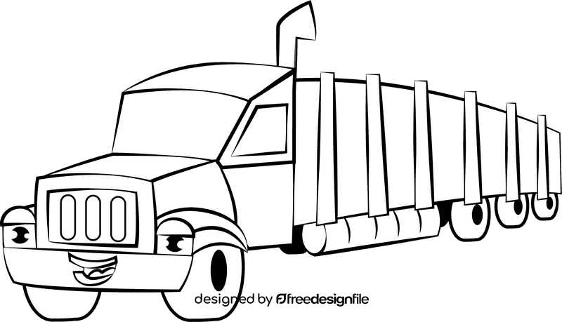 Funny Truck black and white clipart