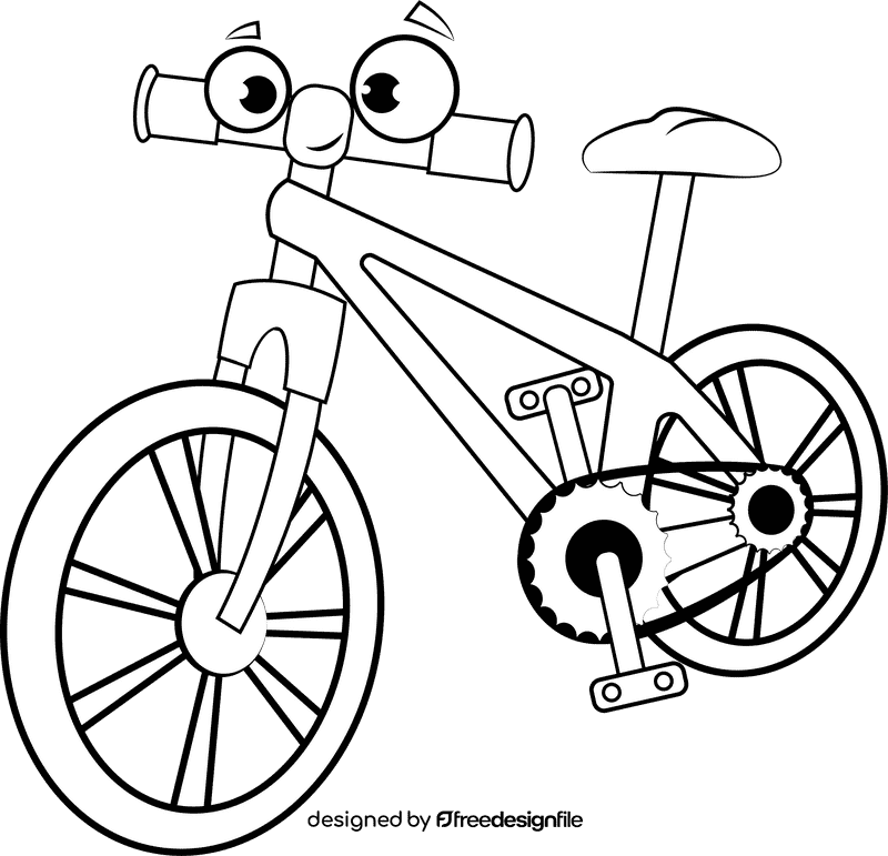 Funny Cycle black and white clipart