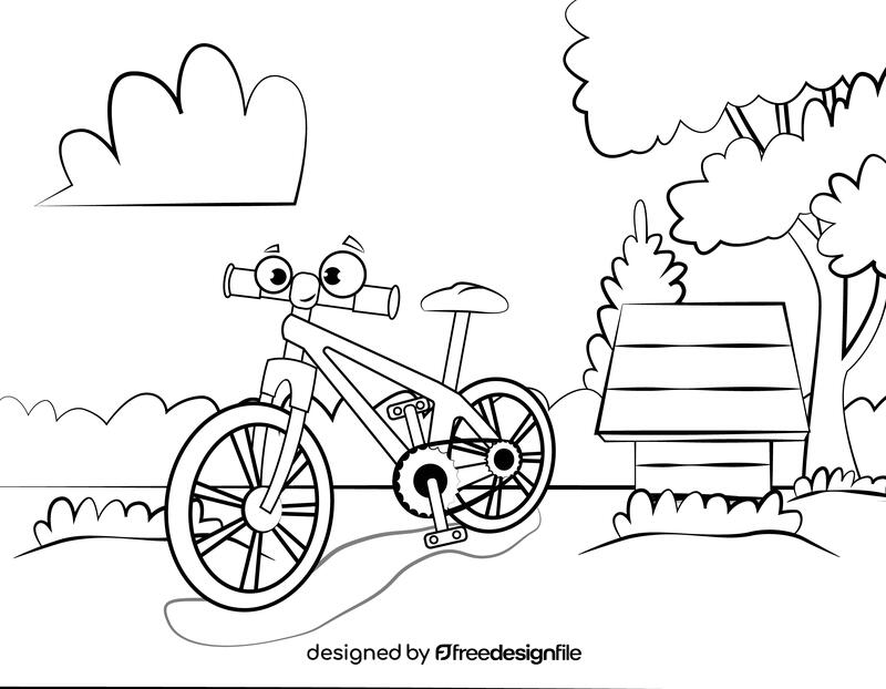 Funny Cycle black and white vector