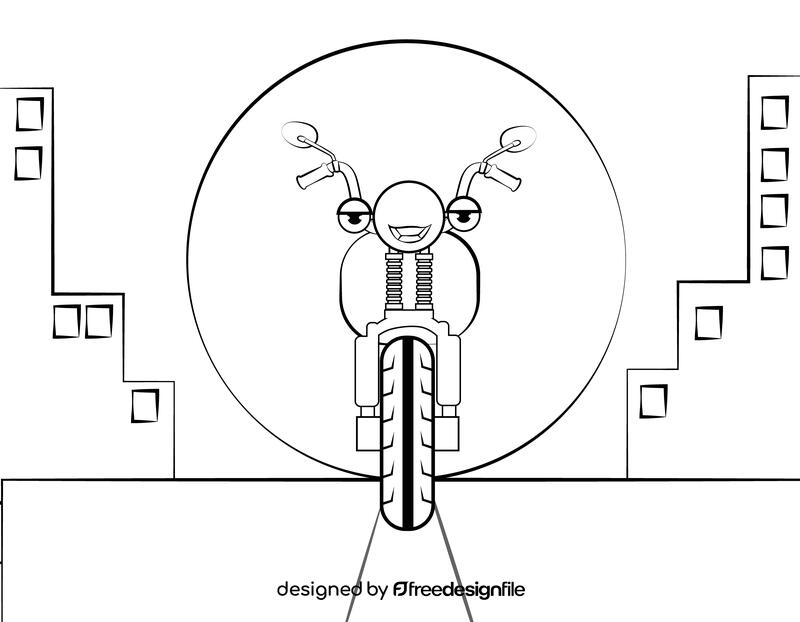 Funny Motorcycle black and white vector