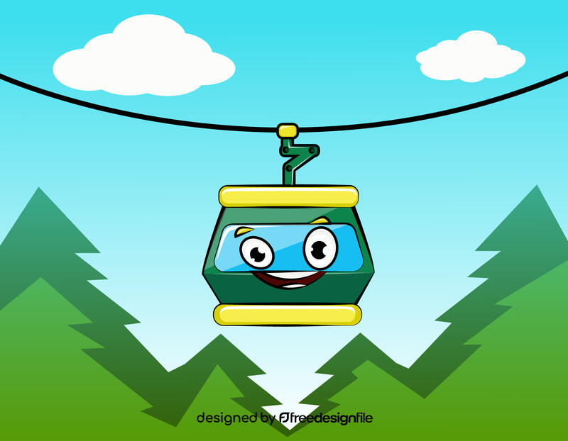 Funny Cable Car vector