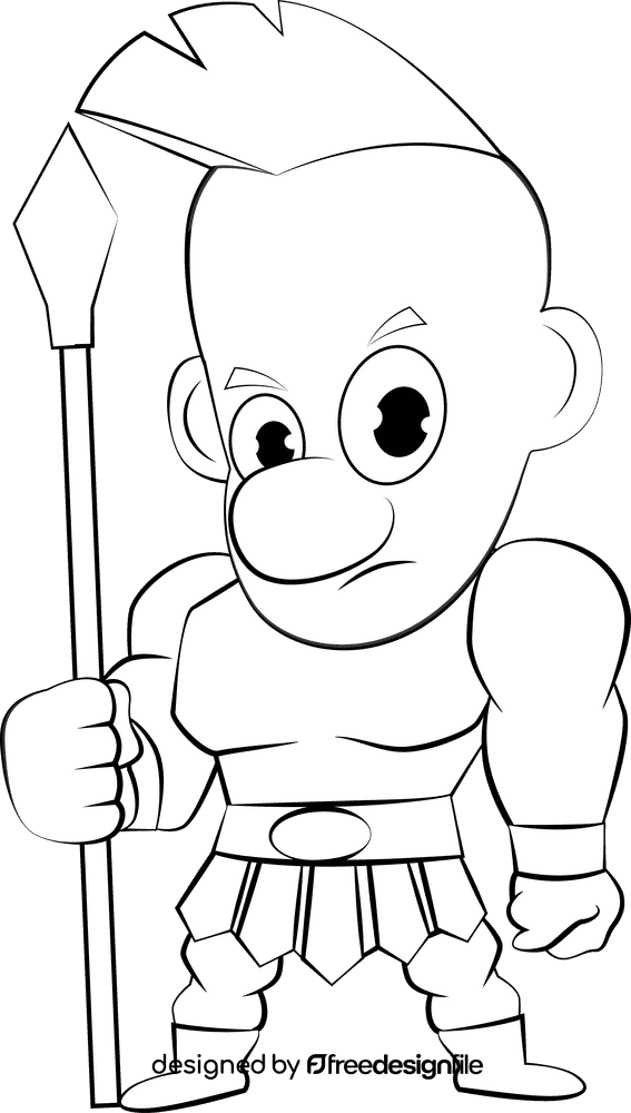 Warrior black and white clipart