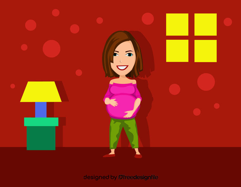 Cute pregnant Woman vector