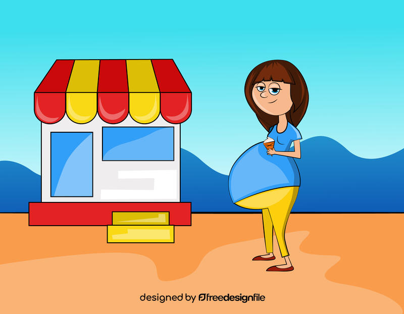 Funny Pregnant Woman vector