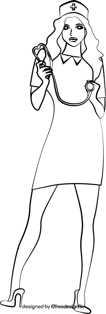 Nurse black and white clipart