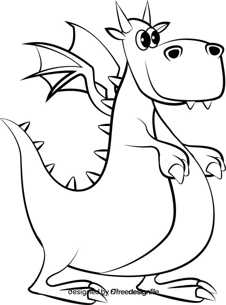 Dragon black and white clipart