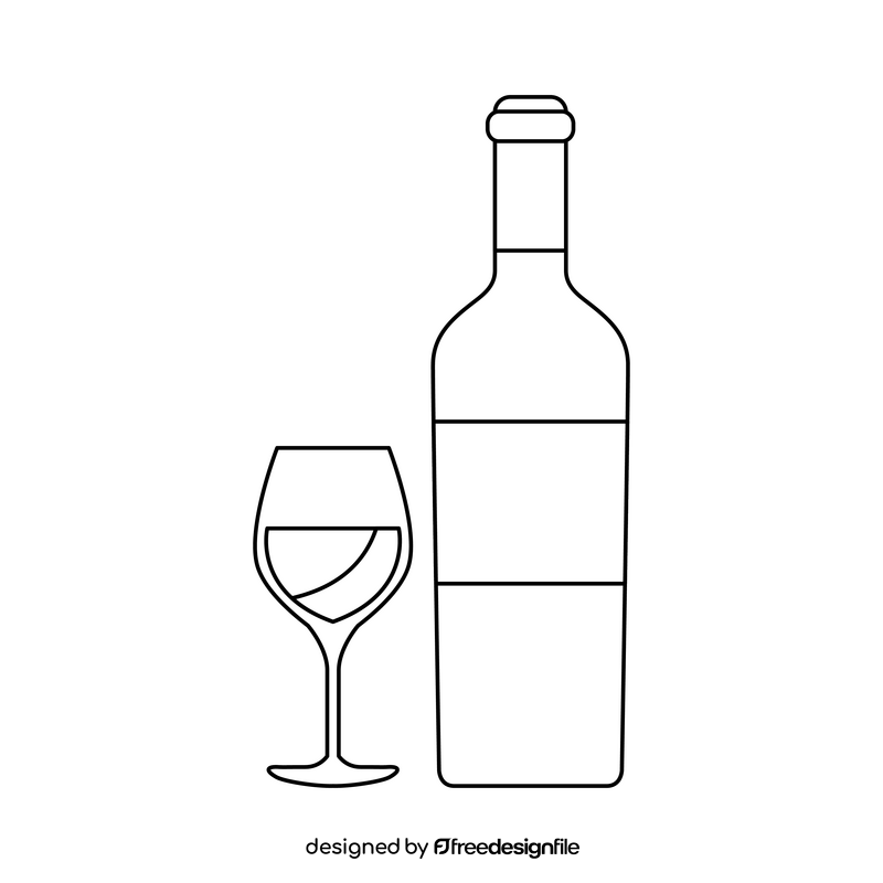 Spanish wine black and white clipart