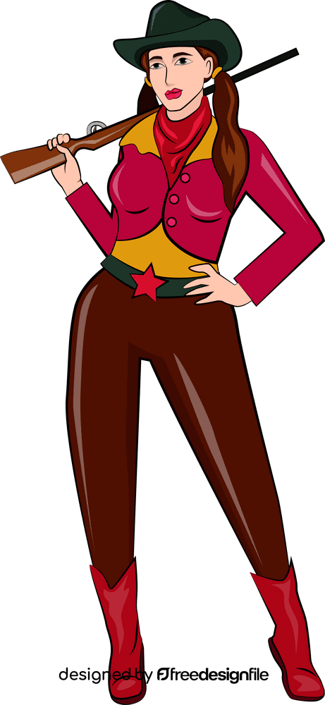 Funny cowgirl clipart