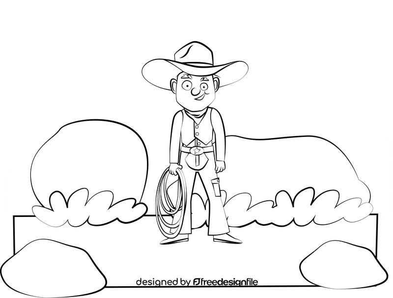 Cowboy black and white vector