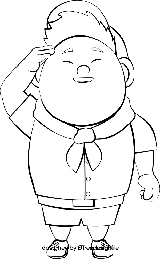 Boy Scout black and white clipart